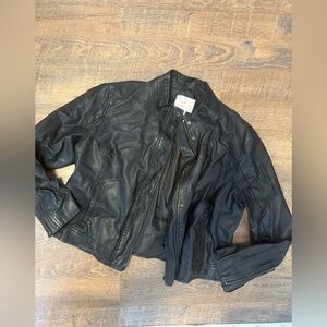 a new day Classic Black Leather Jacket